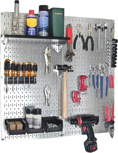 Miniatura 6 de Wall Control 30-P-3232GV Paquete de tablero de clavijas de acero galvanizado