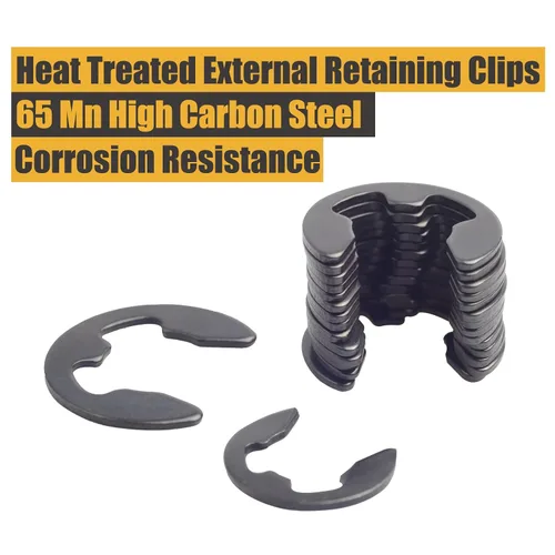 Miniatura 3 de Juego surtido de 300 piezas de acero aleado negro E Clip E-Clip Anillo de retención externo (M1.5-M10,300 PCS)