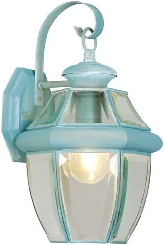 Miniatura 9 de Livex Lighting 2151-91 Monterey - Farol de pared de latón macizo con acabado de níquel cepillado para exteriores, 13 x 8.5 x 8.25 pulgadas