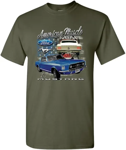 Miniatura 15 de Ford Mustang Shelby 1967 GT - Camiseta para hombre de Muscle Cars Azul marino