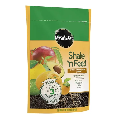 Miniatura 3 de Miracle-Gro 3002810 Shake 'N Feed - Fertilizante de liberación continua para plantas cítricas, aguacate y mango, 8 lbs.