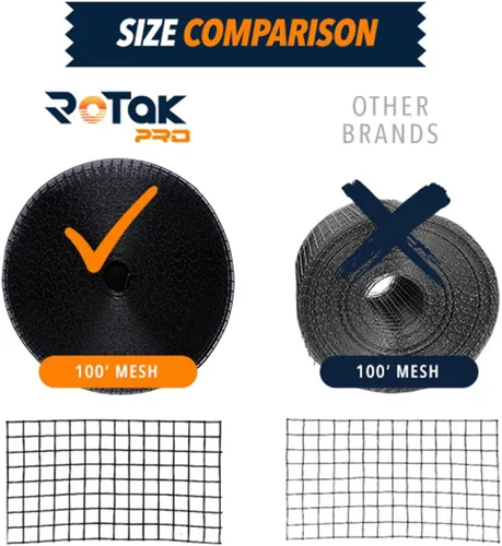 Miniatura 6 de ROTAK Critter Guard PRO - Kit de rollo de prevención de aves para paneles solares de 6 pulgadas x 100 pies con 100 clips sujetadores - Malla