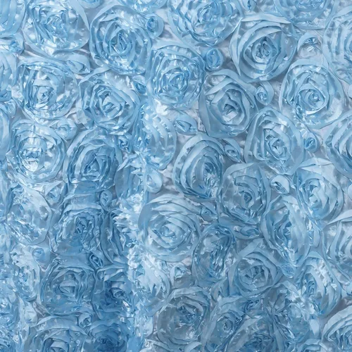 Miniatura 2 de Tableclothsfactory Manteles Redondos Patrón Roseta/Rosa 120" - Azul Claro