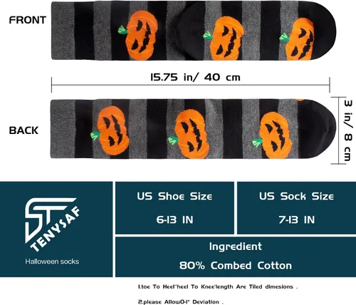 Miniatura 4 de Divertidos calcetines de Halloween para hombres calcetines de algodón novedosos con diseño espeluznante de calabaza fantasma, regalos perfectos