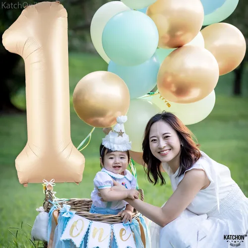 Miniatura 1225 de KatchOn, Globo grande azul número 2 de 40 pulgadas Decoraciones de cumpleaños de Baby Shark para niño de 2 años Globo azul número 2 Globo