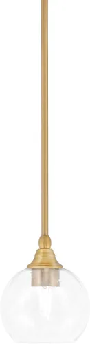 Miniatura 191 de Toltec Lighting Tallo Colgado Mini colgante, acabado de cobre negro, 3.5" cuadrado humo burbuja vidrio