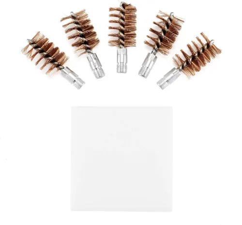 Miniatura 2 de BOOSTEADY Cepillo de limpieza para pistola de bronce con cerdas de fósforo, 5 unidades, para escopeta de pistola con 50 parches cuadrados