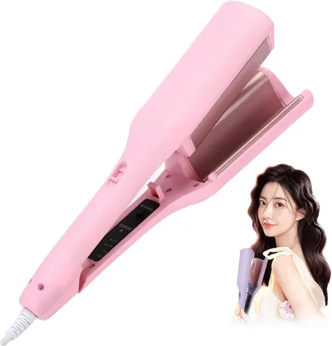 Rommantic - Plancha rizadora de huevos francesa, rizador de cabello ondulado en forma de V para ondas perfectas, calentamiento rápido, temperatura