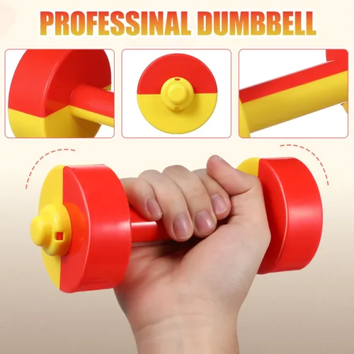 Miniatura 2 de Toddmomy Par de mancuernas para niños, mini barra de plástico, equipo de fitness para educación temprana, gimnasio en casa, entrenamiento de fuerza