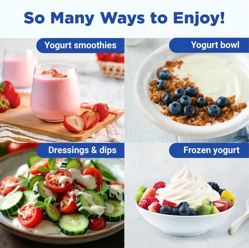 Miniatura 10 de Ultimate Yogurt probiótico con control ajustable de temperatura y tiempo, haz billones de probióticos vivos y obtén una mejor salud intestinal.