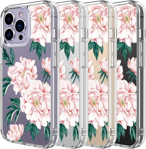 Miniatura 7 de LUHOURI Funda para iPhone 15 Pro Max con protector de pantalla, transparente de acrílico, diseños de moda para mujeres y niñas, funda protectora a