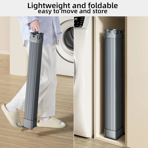 Miniatura 4 de BIREN Tendedero de Ropa Plegable Extensible Tendedero de Lavandería con 16 Clips Tendedero de Ropa Plegable que Ahorra Espacio para Colgar Ropa, Gris