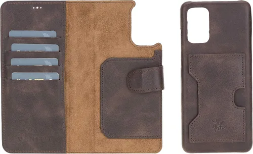 Miniatura 76 de Venito Florence - Funda de piel compatible con Samsung Galaxy S9, extra segura con bloqueo RFID, cartera desmontable para teléfono (gris decolorado)