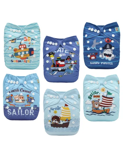 Miniatura 10 de ALVABABY pañales de tela para bebés, tamaño único y ajustable, pañales lavables y reutilizables para niños y niñas, 6 unidades con 12 rellenos