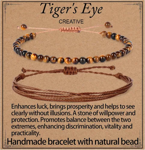 Miniatura 55 de LPBeads Pulsera de piedra natural hecha a mano de tamaño ajustable