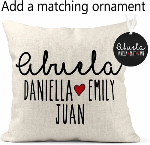 Miniatura 7 de Girls Love A Monogram Almohada para abuela – Regalos para abuela – Regalos para mamá de hija – Regalos para mamá – Almohada personalizada – Regalos