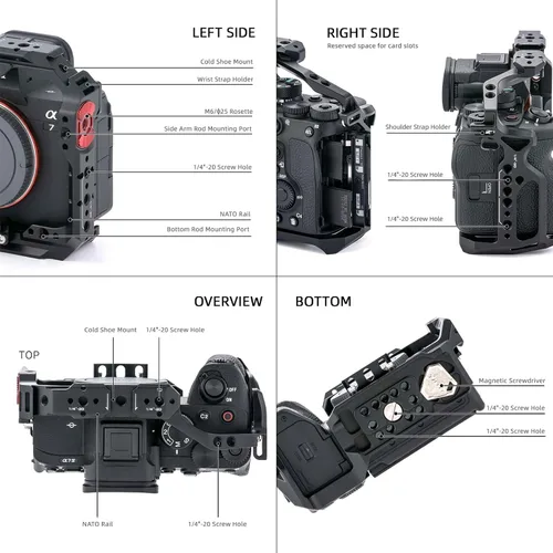 Miniatura 2 de Tilta Jaula completa para cámara compatible con Sony A7 IV, a1, S3, R4, 73, R3, A9 Negro