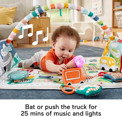 Miniatura 4 de Fisher-Price Alfombra de juegos para bebé, gimnasio de ciudad a jumbo con música y luces para juegos de desarrollo, recién nacidos a partir de 0