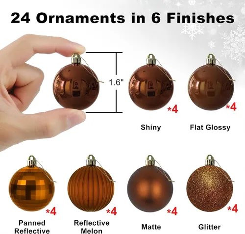 Miniatura 2 de Esferas pequeñas de bronce de 1.6 pulgadas para decoración del árbol de Navidad, adornos inastillables para cumpleaños, Halloween, vacaciones, boda