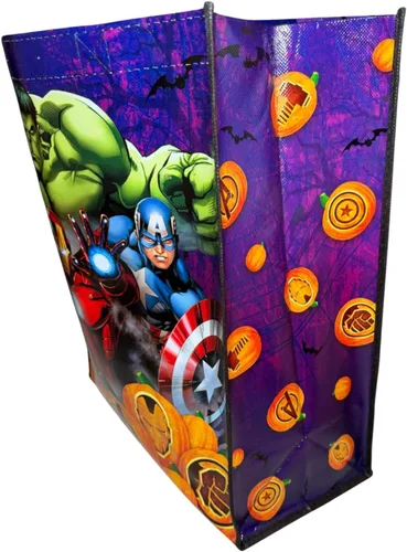 Miniatura 2 de Legacy Licensing Partners Marvel Avengers with Hulk, Ironman, Thor y Capitán América Bolsa de mano reutilizable grande coleccionable de Halloween
