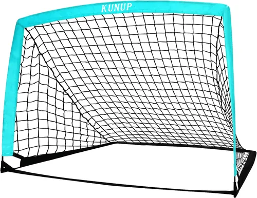 Miniatura 15 de Portería de fútbol portátil de 5 x 3, 6 x 4, 9 x 5 pies, para patio trasero, red de práctica de fútbol plegable con bolsa de transporte para niños