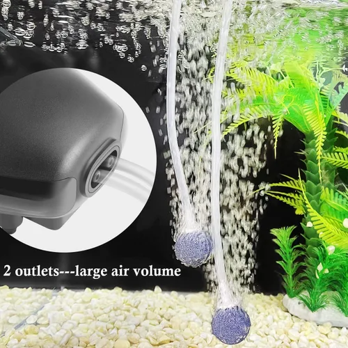 Miniatura 6 de HITOP 3W 80GPH Adjustable Aquarium Air Pump, Upgrade Quiet Oxygen Pump, Powerful Air Aerator for Fish Tank up to 120 Gallon