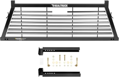 Miniatura 4 de RealTruck - Marco abierto para rack trasero + kit de herramientas para uso con caja de herramientas de 21 pulgadas, combo Sin taladro, negro