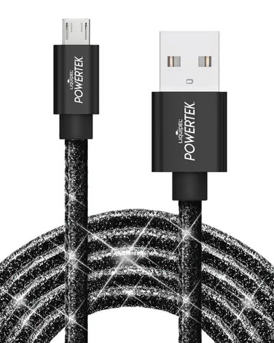 Miniatura 7 de Liquipel Powertek - Cable de carga micro USB para teléfonos celulares y dispositivos electrónicos, 6 pies (negro)