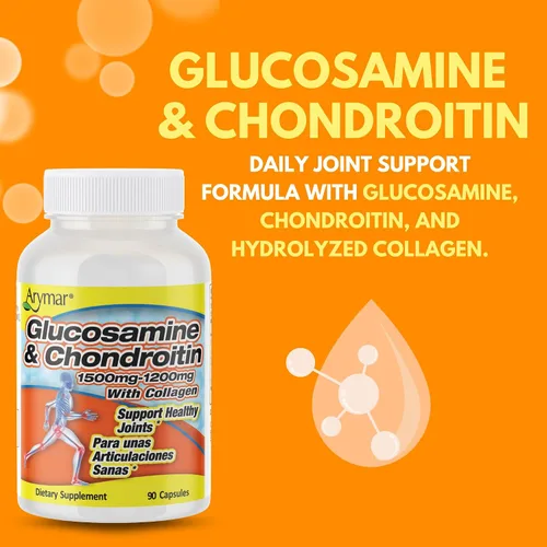 Miniatura 4 de Arymar Suplemento de glucosamina condroitina y colágeno Fórmula de apoyo articular paquete de dos