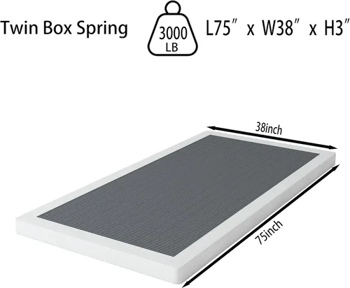 Miniatura 2 de OSASET Base de resortes de perfil bajo tamaño individual - Base de resortes de 7,6 cm (3,0 pulgadas) para cama pesada de tamaño individual, base