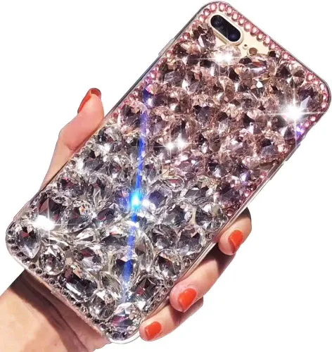 Miniatura 8 de LCHDA - Funda con diamantes brillantes para iPhone 14 6.1, LCHDA - Funda protectora para teléfono con diamantes de imitación transparentes