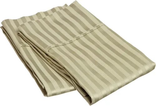Miniatura 10 de Algodón egipcio de 300 hilos franjas Funda de almohada Set, Hunter Green, King