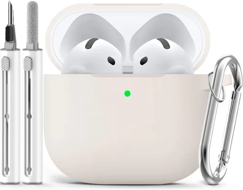 Miniatura 28 de Ljusmicker – Funda para AirPods 4 (2024) con cierre magnético en la tapa y juego de limpieza, funda protectora de silicona suave para Apple AirPods
