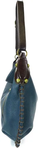 Miniatura 6 de Chala Bolsos de mano estilo casual suave con hombro grande o bolso cruzado con llavero color azul marino Búho