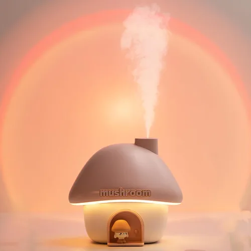 Humidificadores ultrasónicos para dormitorio y oficina, humidificador de niebla fría con luz de atardecer, humidificador para bebé con luz nocturna,
