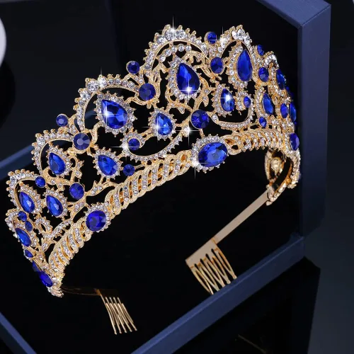 Miniatura 4 de Kamirola - Corona de tiaras para mujeres y niñas, diademas de cristal con peine para novia, boda y fiesta, fiesta de graduación, disfraces góticos