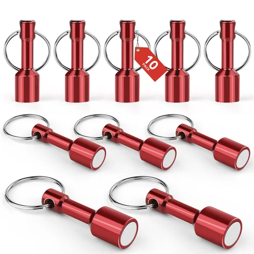Miniatura 7 de TRYMAG Llaveros magnéticos para probar latón, paquete de 2 llaveros de bolsillo de neodimio con fuerte magnético de tierras raras, imán de prueba