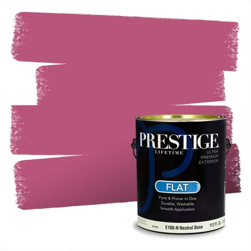 Miniatura 319 de Prestige Paints Pintura exterior e imprimación en uno, 1 galón, plano, coincidencia comparable de Valspar* Amber Rose*