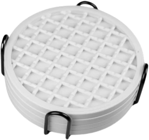 Miniatura 10 de Posavasos con soporte, 4 unidades, posavasos para bebidas calientes o frías, duradero, antideslizante, antiadherente, negro (negro)