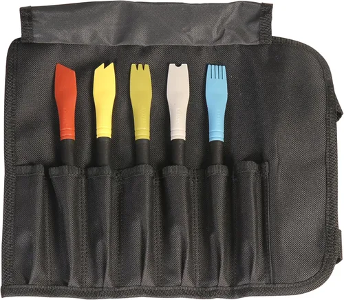 Mercer Culinary Juego de cepillos de silicona para chapado en silicona, 5 cepillos y un estuche de transporte