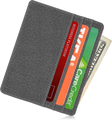 Miniatura 72 de Fintie Billetera delgada y minimalista para bolsillo frontal, con bloqueo RFID, tarjetero y ventana de identificación, para hombre o mujer