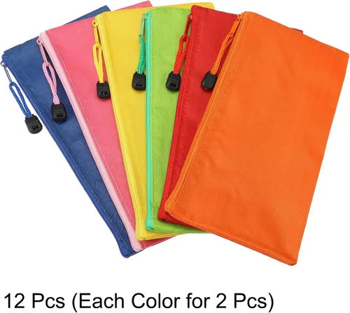 Miniatura 3 de PATIKIL Bolsas impermeables con cremallera, paquete de 12 bolsas A6 de bolsillo para archivos, accesorios de almacenamiento para suministros