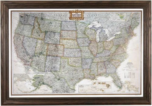 Miniatura 22 de Push Pin Travel Maps - Executive US - Mapa de pines enmarcado con marco negro para rastrear tus viajes - 27.5 x 39.5 pulgadas - 8 opciones de marco