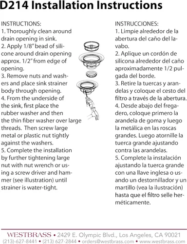 Miniatura 11 de Westbrass D214-62 - Colador grande para fregadero de cocina de 3-1/2 pulgadas, color negro mate Mate negro