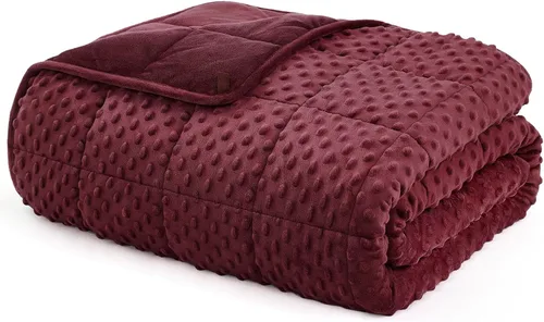 Miniatura 9 de L'AGRATY Manta con peso de 5 libras, para regazo, manta pequeña y portátil para adultos, refrescante, para viajar, relajarse y dormir, para todas