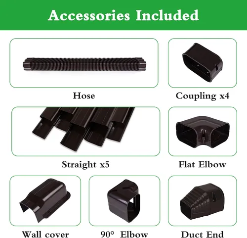 Miniatura 2 de Kit de cubierta de línea de PVC de 3 pulgadas y 10 pies para acondicionadores de aire mini split sin conductos, cubierta de línea delgada de PVC
