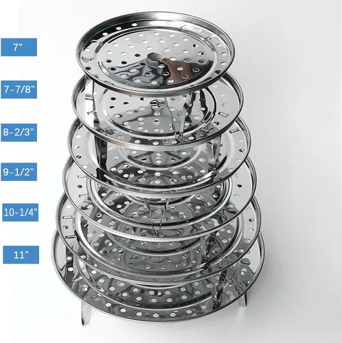 Miniatura 2 de Paquete de 2 recipientes a presión de 9-1/4 pulgadas de acero inoxidable para conservas de alimentos, alambre cruzado con patas desmontables