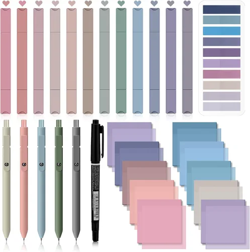 Miniatura 13 de Jutom Kit de estudio de diario bíblico de 38 piezas para mujeres, suministros de anotación de libros con resaltadores, bolígrafos, pestañas, notas