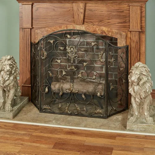 Miniatura 5 de Ashville - Paneles decorativos de malla metálica para chimenea, color bronce antiguo