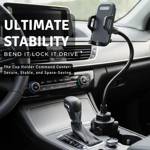 Miniatura 8 de ] Soporte para teléfono mejorado de 15 pulgadas para automóvil, soporte de teléfono de cuello de cisne largo ajustable con base expandible estable
